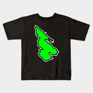 Salt Spring Island in a Simple Silhouette - Colourful Lime Green - Salt Spring Island Kids T-Shirt